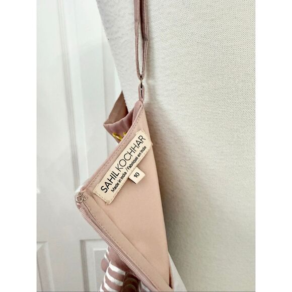 Sahil Kochhar Pink Sahara Floral Embroidered Peplum Dress Size 10 Anthropologie - Picture 7 of 8